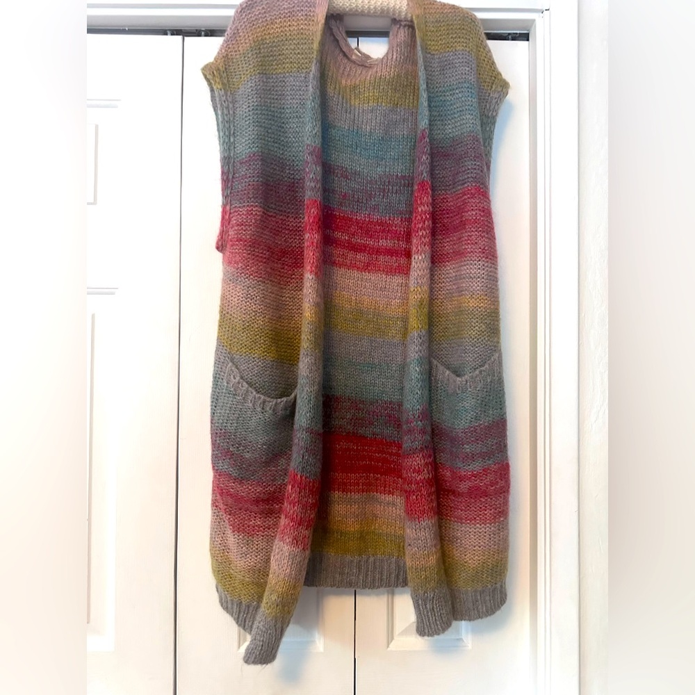 Anthropologie moth knitted vest with pockets xs/s